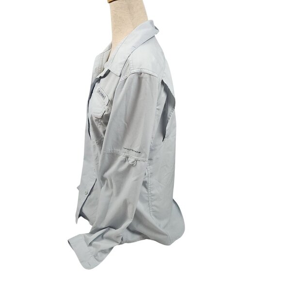 Columbia Performance Fishing Gear Lo Drag Long Sleeve Shirt Cirrus Grey Women L - Picture 5 of 12